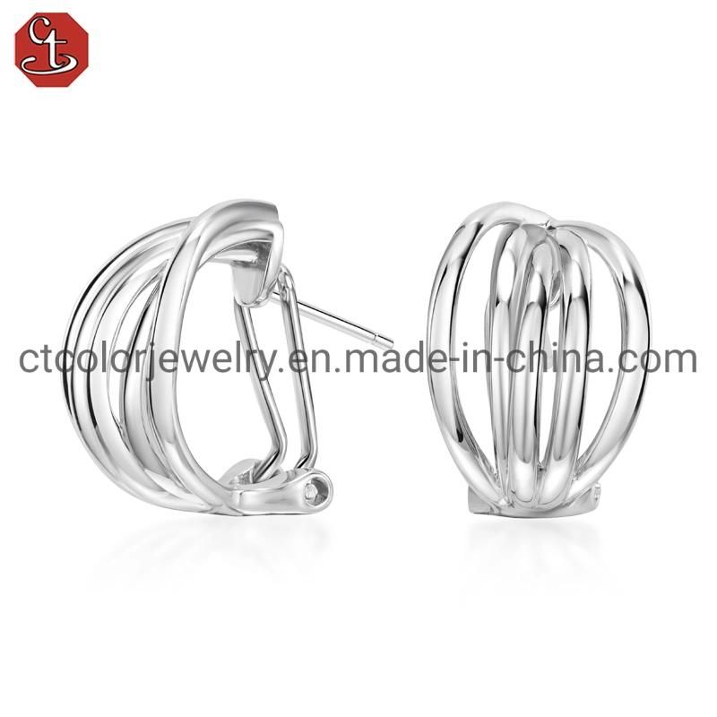 Jewelry Silver Plated Plain Ladies Fashion Earrings