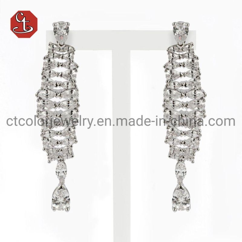 925 Sterling Silver Rings Engagement Jewelry Sets Crystal Cubic Zircon Ring