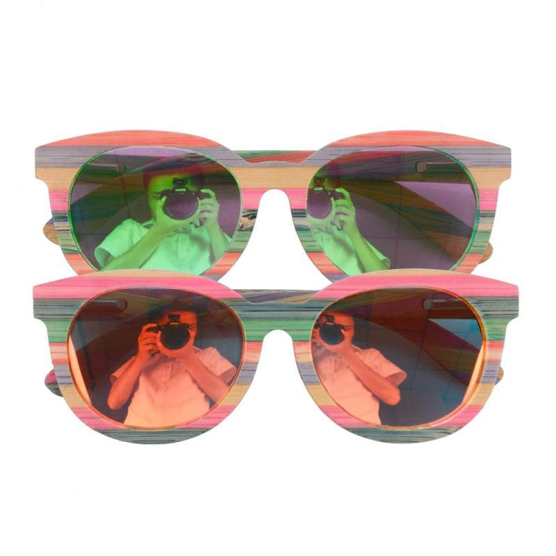 Fashion Women Brand Your Own Colorful Bamboo Sunglasses