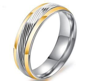 Top Quality 6mm Wide Interval Gold Stainless Steel Ring for Men Elegant Wedding Engagement Male Anel