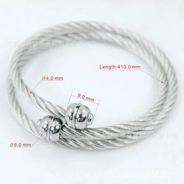 Twisted Wire Opening Bracelet with Metal Ball Bracelet Jewelry