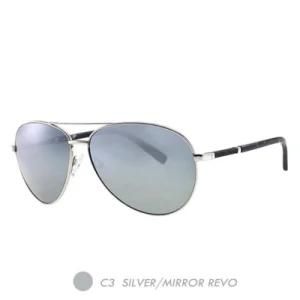 Metal&Nylon Polarized Sunglasses, Two Bridge Police Frame A18030-03