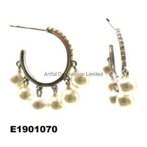 Brass/Silver/Pearl Earring/Fashion Gift/Earring Jewelry