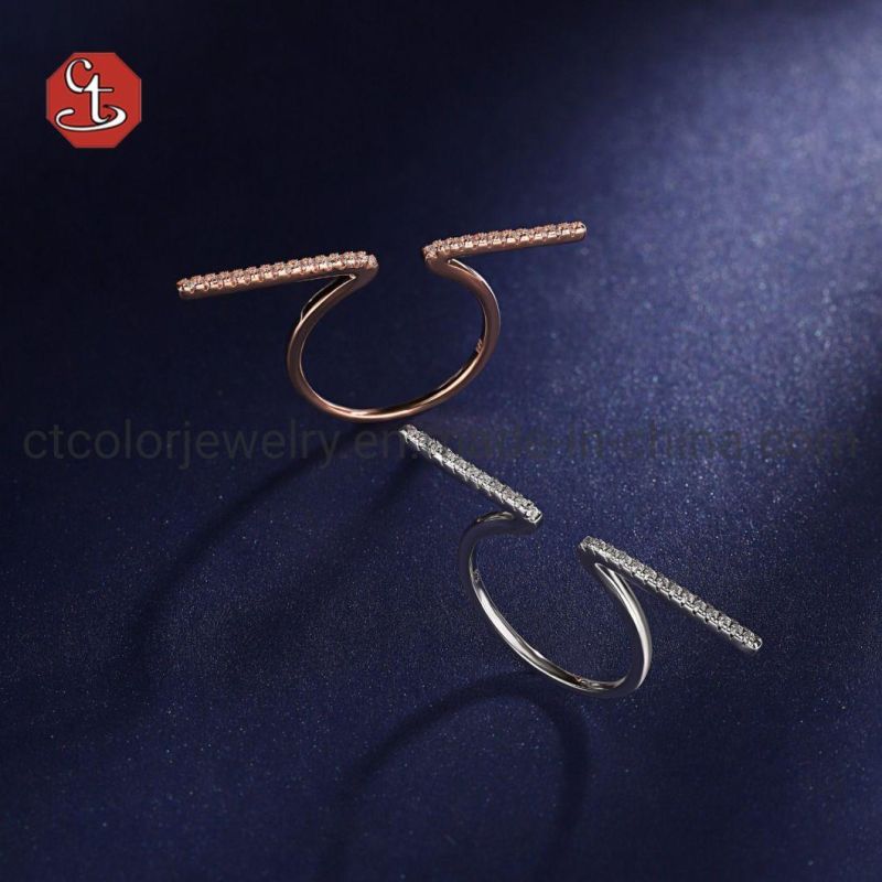 Fashion Jewelry Women and Men Hot Selling 925 Silver Simple Open Rings