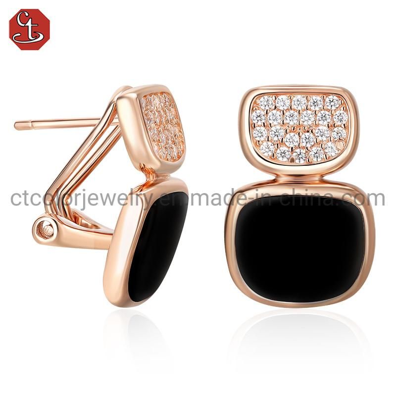 Wholesale jewellery Zirconia Shine Earrings Enamel Earring for women