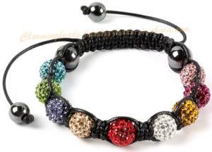 Clay Shamballa Beaded Bracelet Jewelry 10mm Size Multi Color (2344)