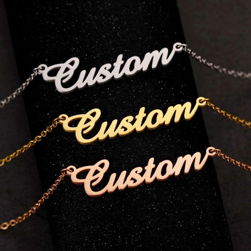 Stainless Steel Choker Custom Name Necklace for Women Personalized Gift