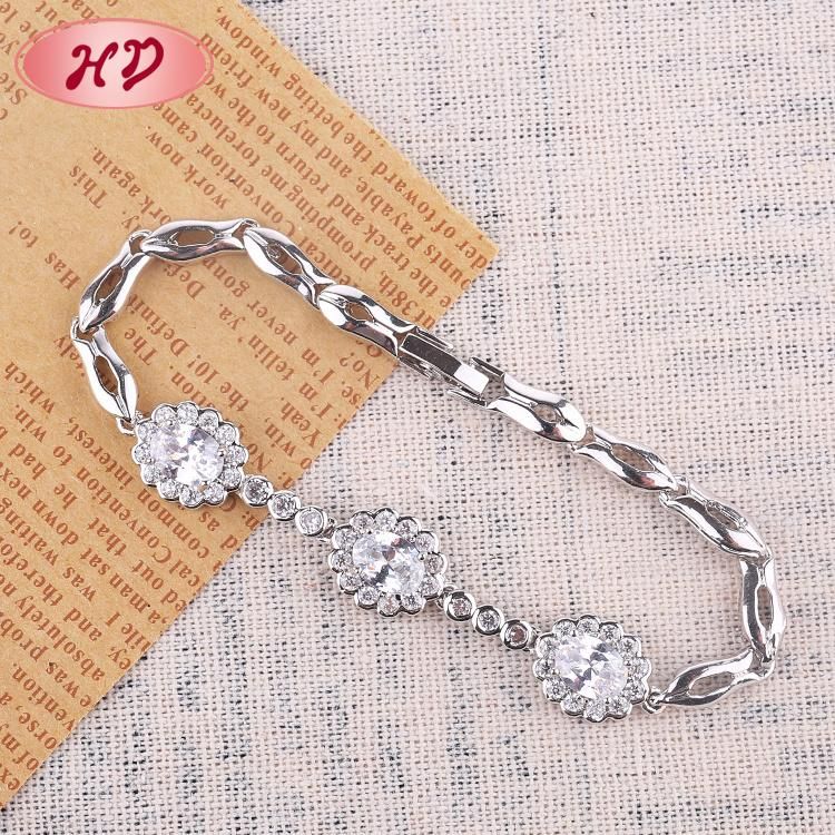 Fashion Luxury Gold Plated Big Zircon Charm Bracelet