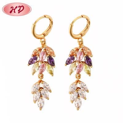2020 Fashion Design Jewelry Women&prime;s Cheap 18K Gold Plated CZ Drop Earrings Jewelry