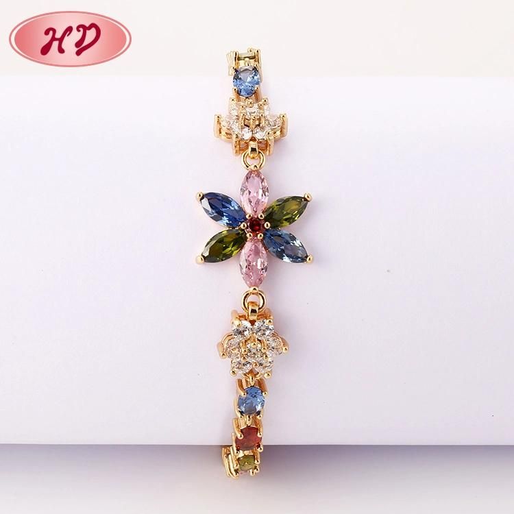 Fashion 18K Gold Plated Jewellery Colorful Bracelet for Women