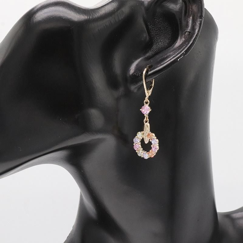 Korea CZ Zircon Earrings Fashion Ladies Gold-Plated Pendant Earrings