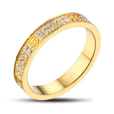 Stainless Steel Gold Ring Gemstone Ring