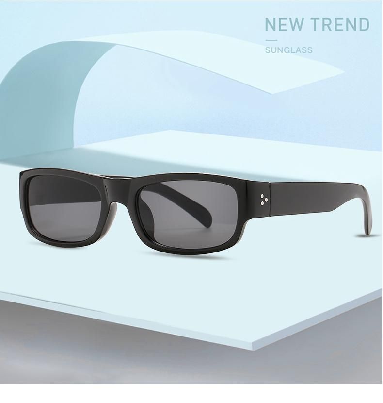 Sunglasses New Square Retro Small Frame Sunglasses Female Personality Rice Nail Olive Green Sunglasses