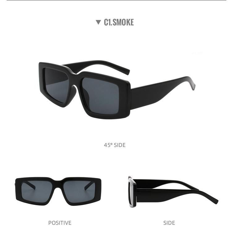 2022 New Arrival Women Plastic Frame Gradient Sun Glasses Retro Square Sunglasses