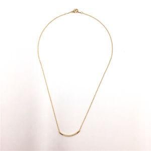 Simple Metal Bar Necklace with Crystal Stones