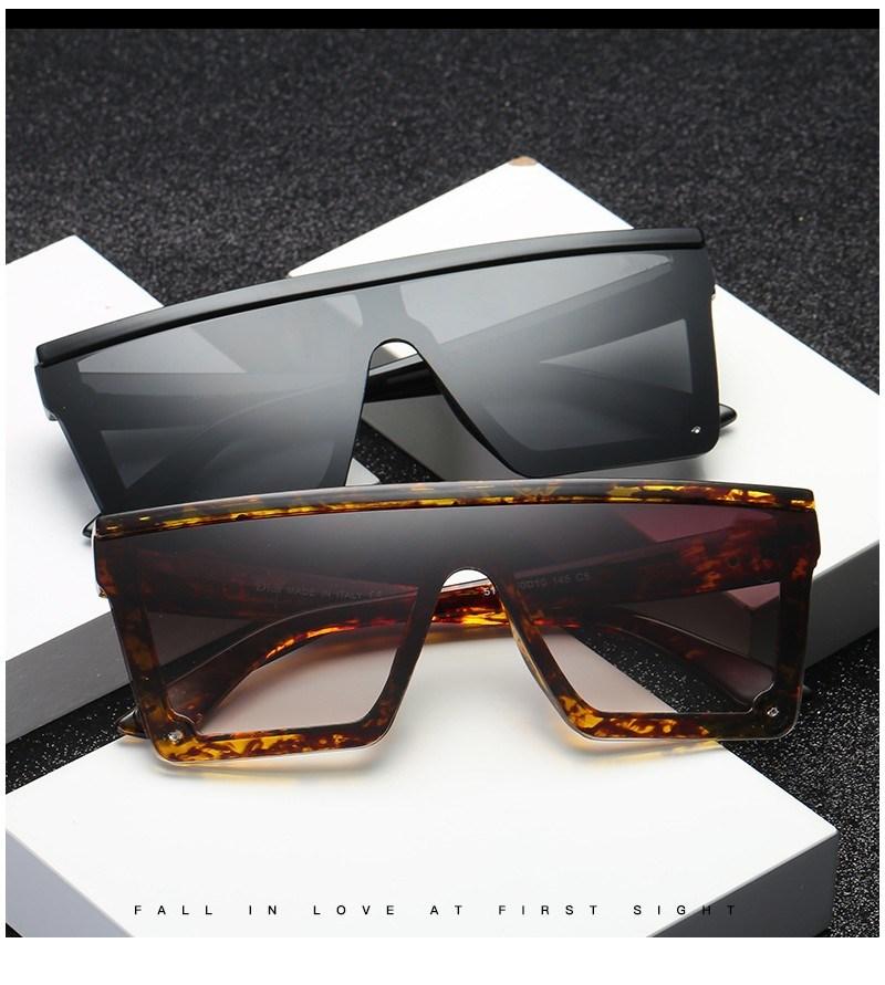 Male Flat Top Sunglasses Men Brand Black Square Shades UV400 Gradient Sun Glasses for Men Cool One Piece Designer