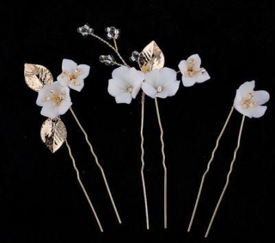 Bridal Ceramic Flower Hair Pin Hair Stick Headpiece