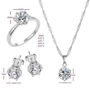 2017 Hot Sale Silver Color Fashion Jewelry Set