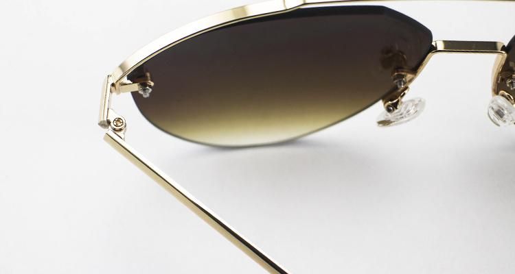 Vintage Big Round Metal Frames Women Stock Sunglasses