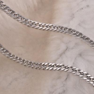Fashion Jewelry Necklace Curb Chain with Double Wire Polish Face