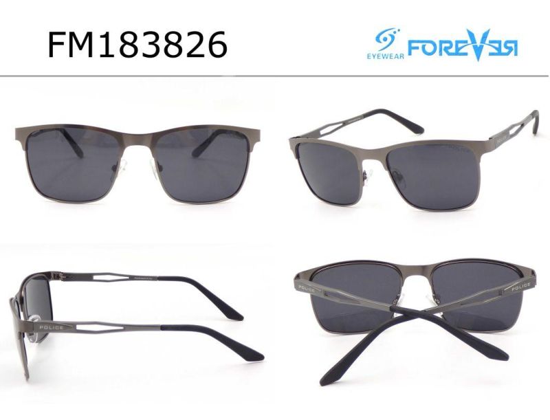 Custom Italian Designer Brands Polarized Metal Round Men Sunglasses