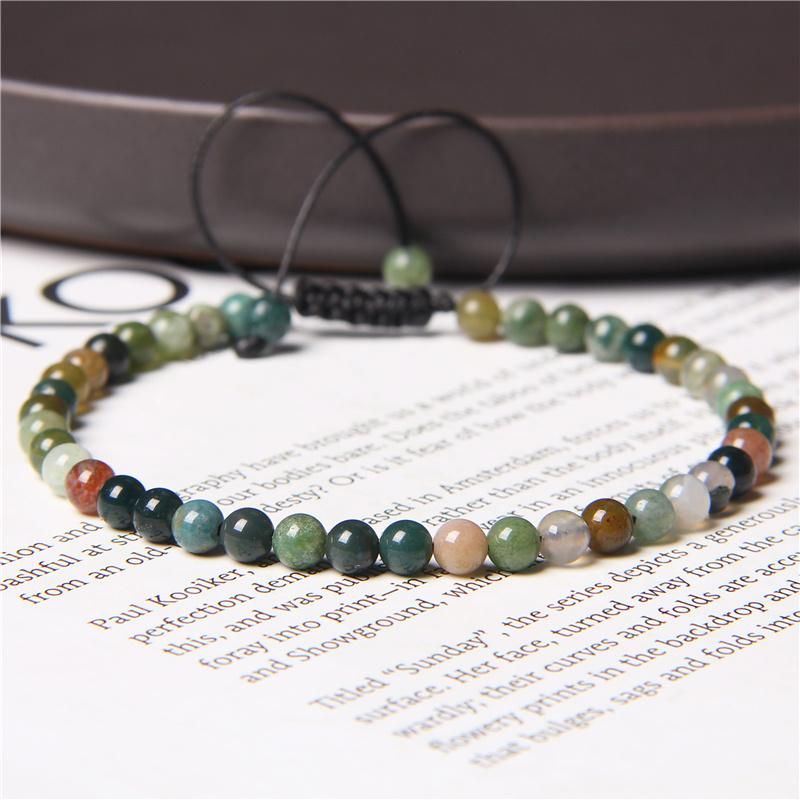 Adjustable 4mm Stone Beads Bracelet