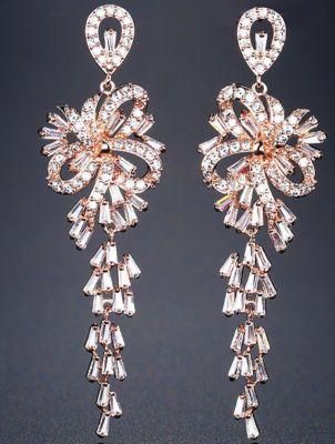 Luxury CZ Earring Jewelry for Brides