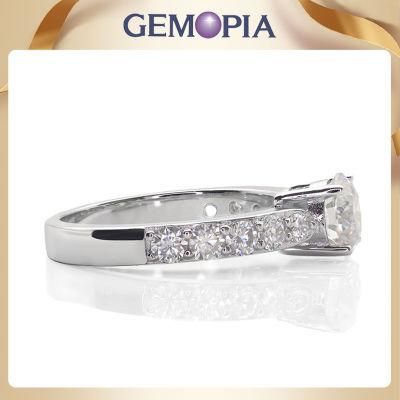 Rose Gold 925 Sterling Silver Center Stone Ring Engagement Jewelry