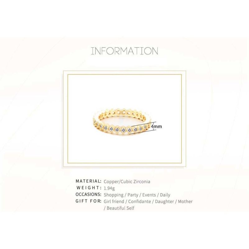 Custom Gold Silver Ring with CZ Diamond Ring Jewelry Women Diamond Statement Wedding Factory