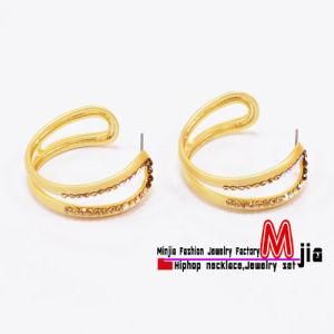 Zinc Alloy Pin Earring with Multicolor /Rhinestones Earring (B_3)