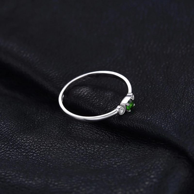 Gemstone Jewelry Created Semi Precious Stone Diopside Ring 925 Sterling Silver Jewelry