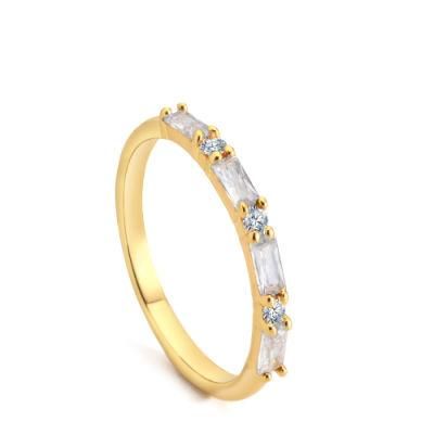 Plated Brass Ring Setting with Shinny Crystal Stone