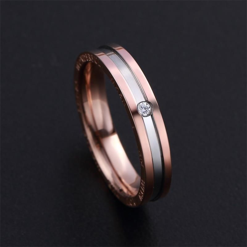 Stainless Steel Winter Accessories with Zircon Women′ S Ring