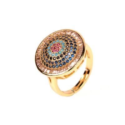 Gold Color Stone Ring Eye of Evil Delicate Ring Wholesale Handcrafted Silver Ring