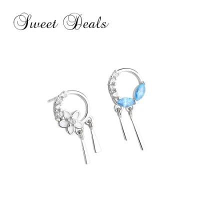 S925 Sterling Silver Stud Earrings with Diamond Earrings Fashion Chinese Style Earrings