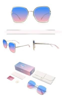 Blue Block Superhot Eyewear 2020 UV400 Oversized Shades Sun Glasses Women Female Lady Metal Sunglass