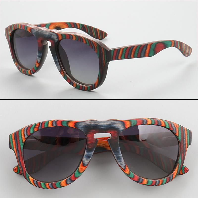 Wood Wooden Sunglasses with Mirror Lens New Top Model
