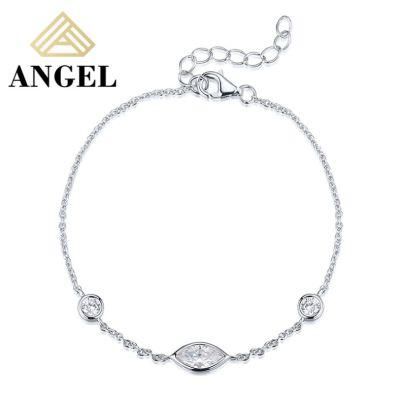 Fashion Jewelry Eye Shape Big Lab Diamond Moissanite Cubic Zirconia Fashion Accessories Jewellery Fine Bracelet