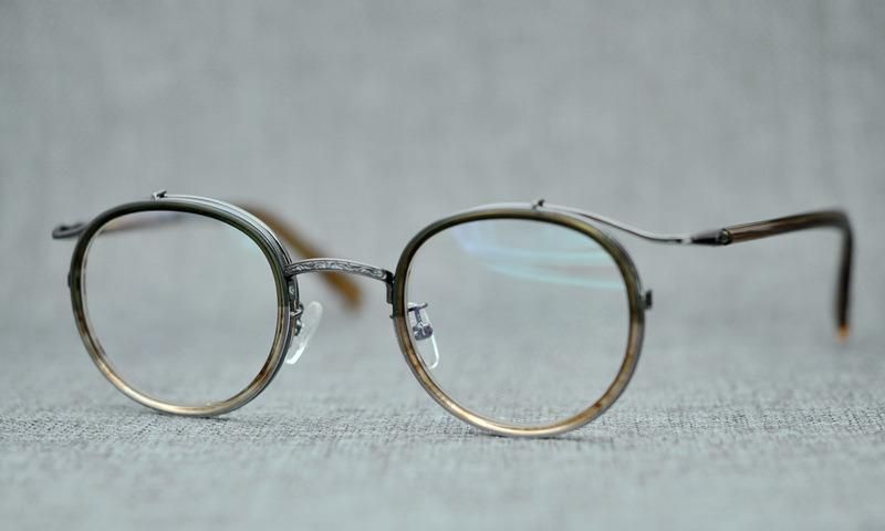 Optical Glasses Custom Logo Gold Plating Eyewear Mens Titanium Men New Fashion Brand Designer Vintage Round Japan Stainless Eyeglasses