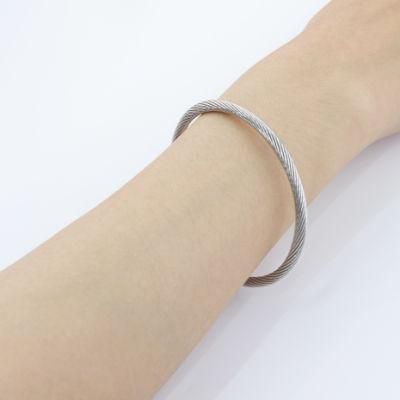 Customizable Bright Silver Spiral Steel Wire Magnet Bracelet