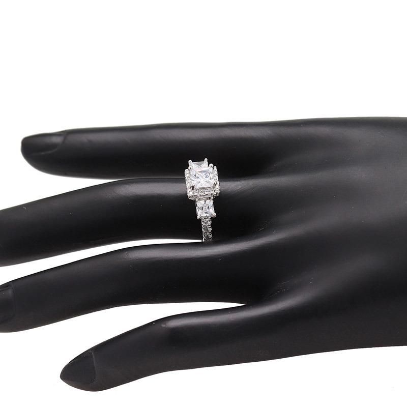 Baguette Zircon Women′s Square AAA Zircon Wedding Rings