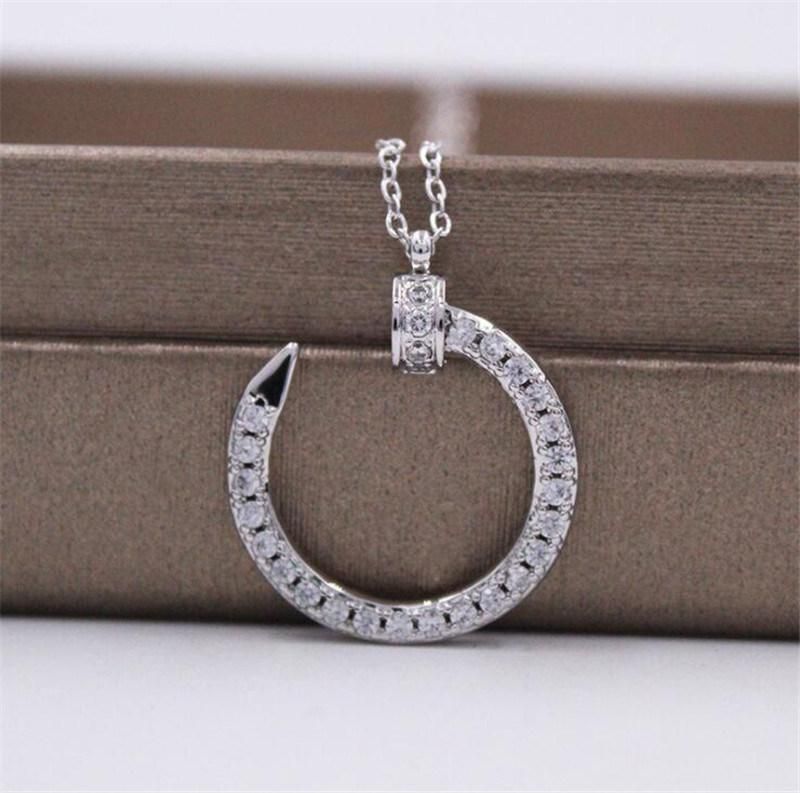 C Letter Design Pendant Necklace Gold Plated Full Diamond Iced out Moon Pendant C Logo Necklace