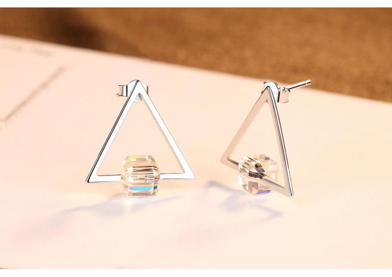 Jewelry Silver Jewelry Ear Studs with Colorful Beads