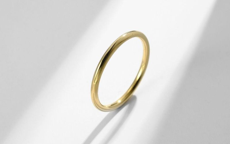 Ins Genderless Cold Wind Titanium Steel Round Line Tail Ring Ring for Men and Women Neutral Smooth Plain Circle Jewelry SSR2540