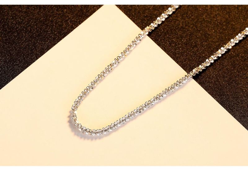 Sterling Sliver 925 Flower Spike Necklace for Women Fine Jewelry