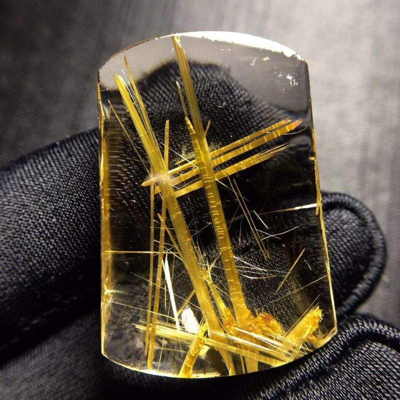 China Crystal Gold Rutilated Quartz Pendants Natural Crystal