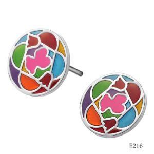 Fashion Stainless Steel Colorful Round Stud Earrings Jewelry Jewellwery Hy12