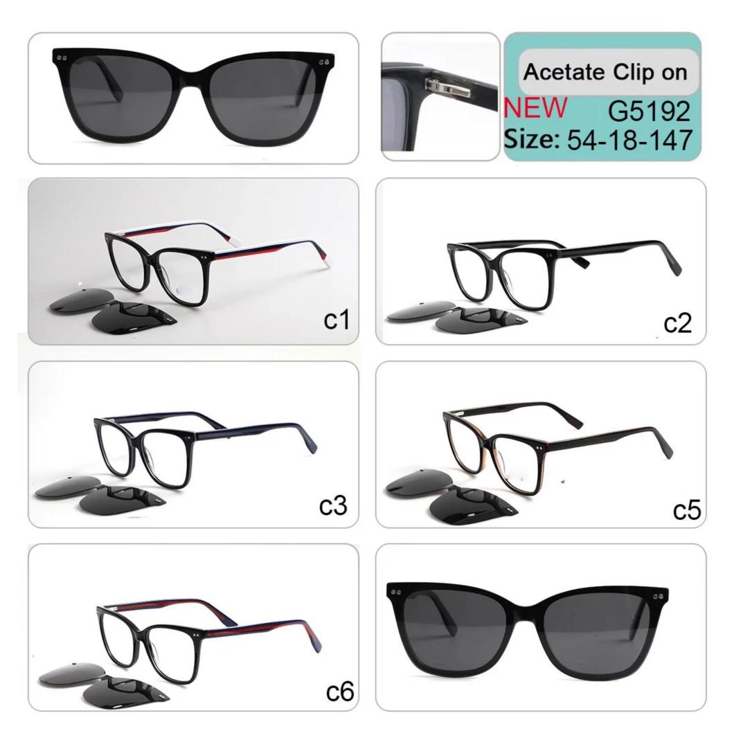 High Quality Clip on Acetate Optical Frame Eyeglasses Sunglass Sun Glass