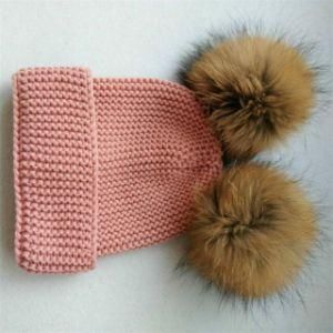 Hot Selling 100% Acrylic Beanie with Fur POM Hats