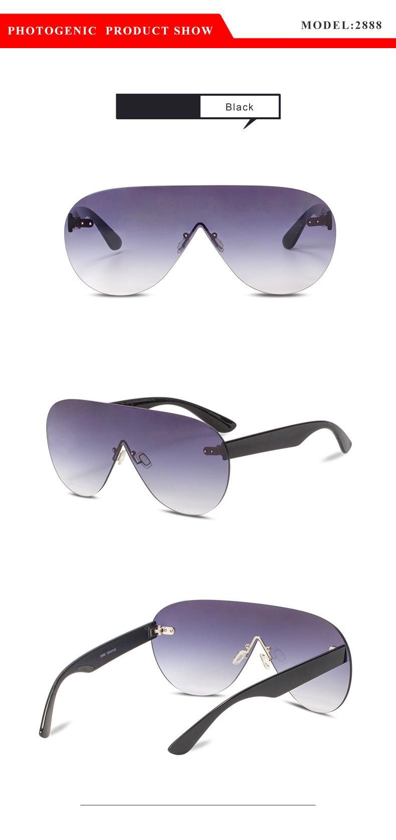New Fashion Trend Young Ladies Oversized Sunglasses One Piece Lens UV400 Outdoor Travel Sun Glasses